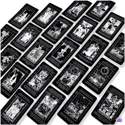 B&W Beginner Tarot Cards Deck With Card Meaning Keywords | Baby Witch Black & White Premium Divination Set | Witchy Party Gift For Friend | Apollo Tarot Shop