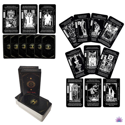 B&W Beginner Tarot Cards Deck With Card Meaning Keywords | Baby Witch Black & White Premium Divination Set | Witchy Party Gift For Friend | Apollo Tarot Shop