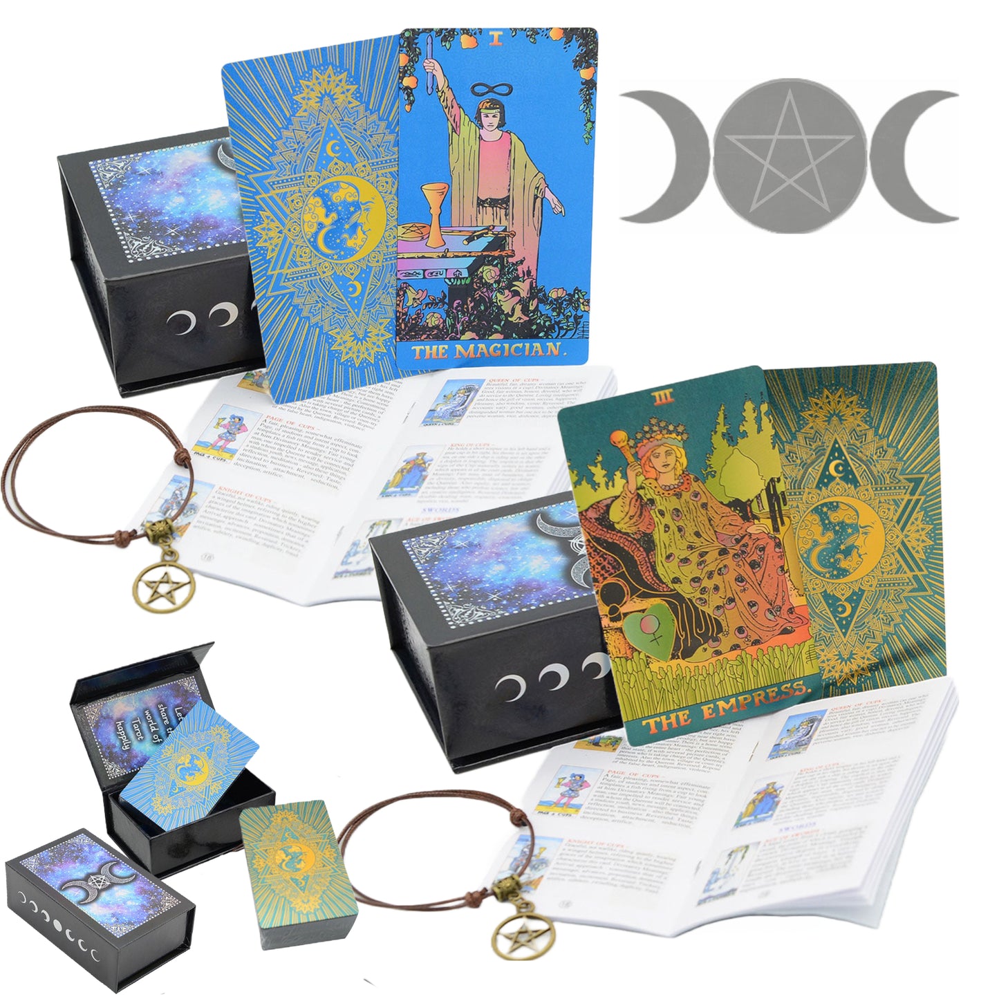 Colorful Tarot Deck In Premium Witchy Gift Box | Premium PVC Cards With English Guidebook For Beginners In Divination | Apollo Tarot Shop