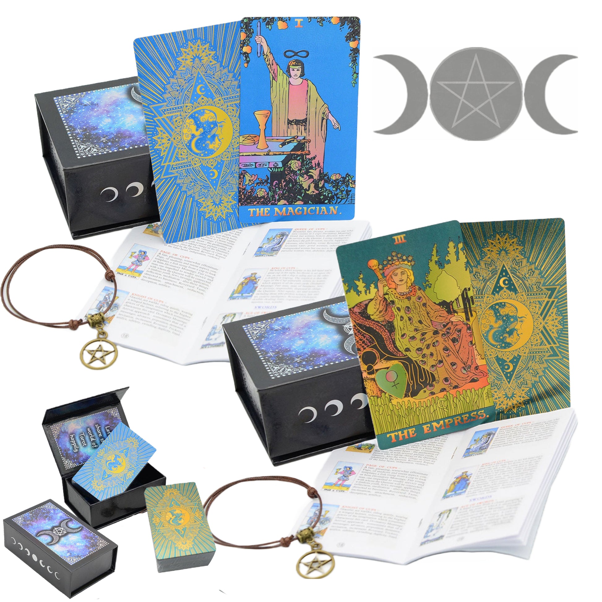 Colorful Tarot Deck In Premium Witchy Gift Box | Premium PVC Cards With English Guidebook For Beginners In Divination | Apollo Tarot Shop