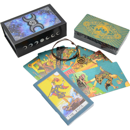 Colorful Tarot Deck In Premium Witchy Gift Box | Premium PVC Cards With English Guidebook For Beginners In Divination | Apollo Tarot Shop