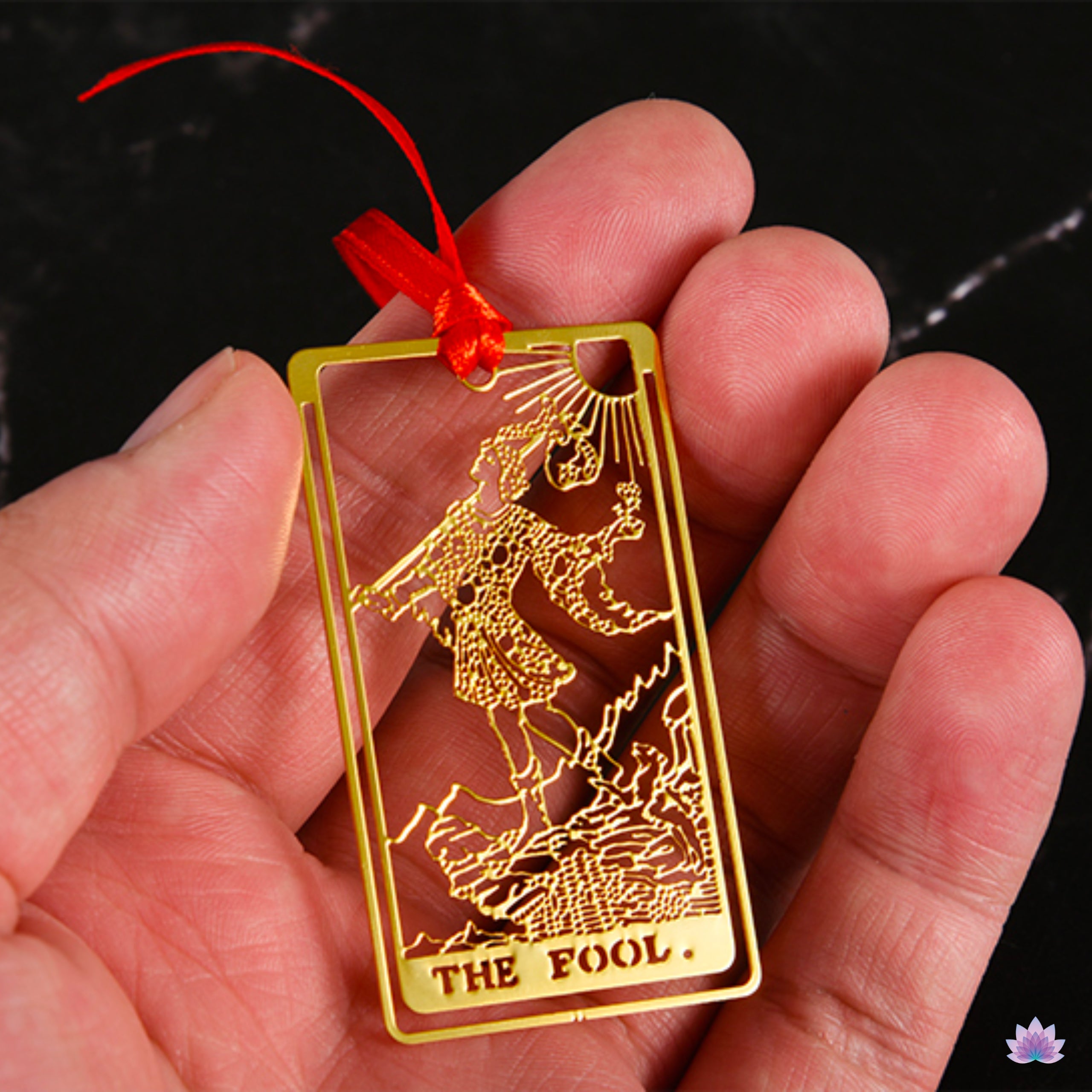 Gold-Plated Metal Bookmark Of The Fool Major Arcana Tarot Card | Witchy Spiritual Gift For Divination Witch Or Tarot Cards Reader | Apollo Tarot Jewelry Shop