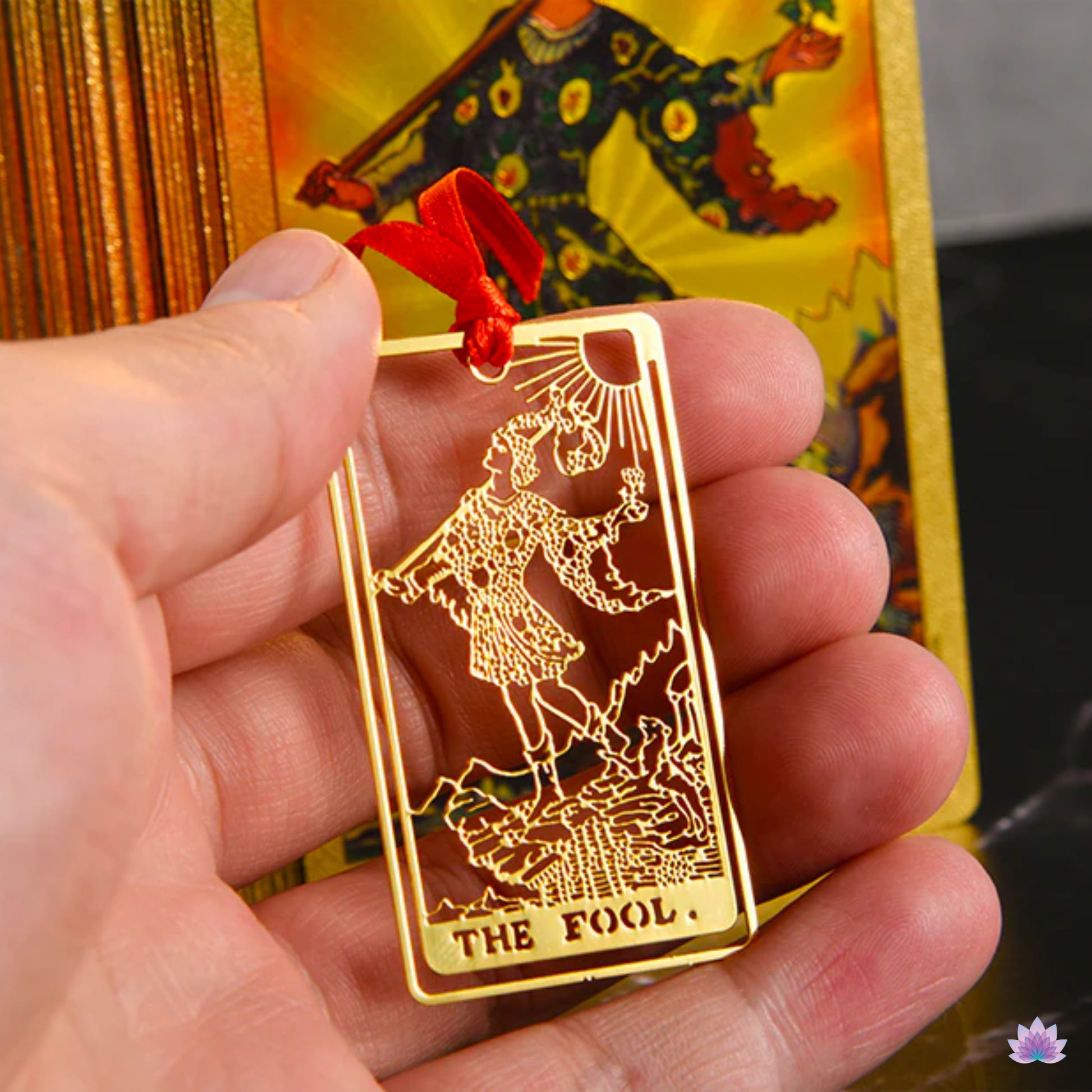 Gold-Plated Metal Bookmark Of The Fool Major Arcana Tarot Card | Witchy Spiritual Gift For Divination Witch Or Tarot Cards Reader | Apollo Tarot Jewelry Shop