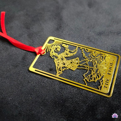 Gold-Plated Metal Bookmark Of The Fool Major Arcana Tarot Card | Witchy Spiritual Gift For Divination Witch Or Tarot Cards Reader | Apollo Tarot Jewelry Shop