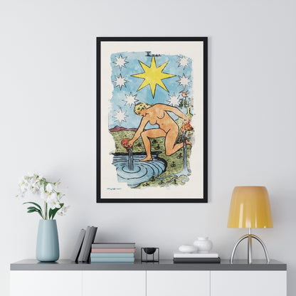 Watercolor of The Star Tarot Card Framed Poster | Apollo Tarot