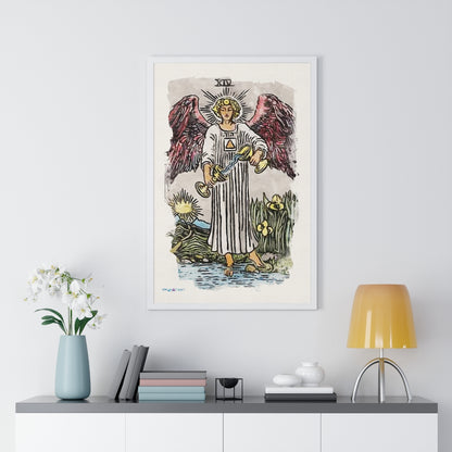 Watercolor of The Temperance Tarot Card Framed Poster | Apollo Tarot