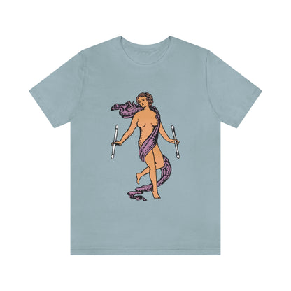 The World Tarot Card Unisex Blue T-Shirt | Witchy Apparel Gift For Spiritual Men & Women | Apollo Tarot 