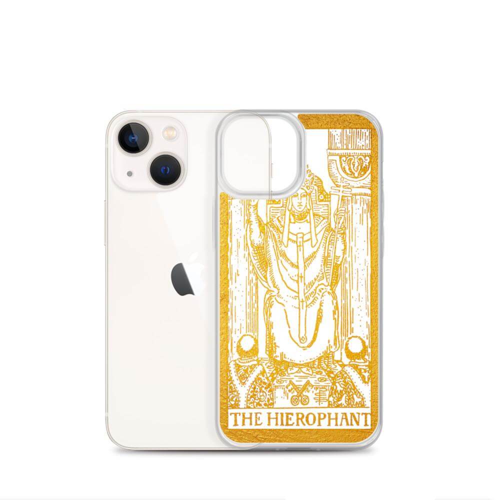 The Hierophant -  Tarot Card iPhone Case (Golden / White) - Image #22