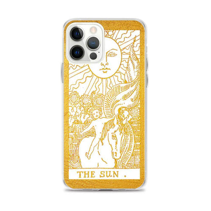 The Sun -  Tarot Card iPhone Case (Golden / White) - Image #16