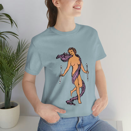 The World Tarot Card Unisex Blue T-Shirt | Witchy Apparel Gift For Spiritual Men & Women | Apollo Tarot 