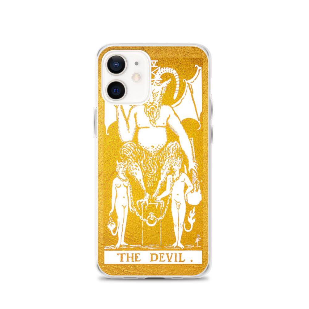 The Devil -  Tarot Card iPhone Case (Golden / White) - Image #13