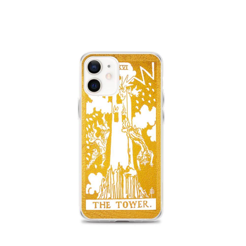 The Tower -  Tarot Card iPhone Case (Golden / White) - Image #14