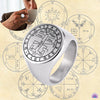 Load and play video in Gallery viewer, Key Of Solomon&#39;s Pentacle Amulet Ring | Sigil Magick Talisman Jewelry | Sizes 9 &amp; 10 Silver Color Rings | Apollo Tarot Shop