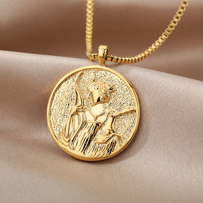 Greek Mythology Necklaces | Antique Coin Pendants Of Artemis, Aphrodite, Athena & Hecate | Pagan Worship Jewelry | Apollo Tarot Shop