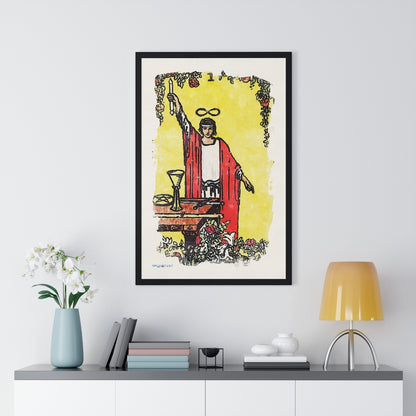 Watercolor of The Magician Tarot Card Framed Poster | Apollo Tarot