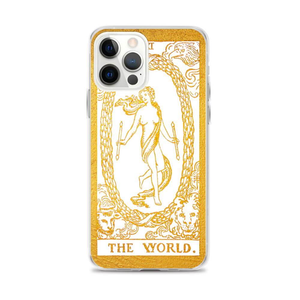 The World -  Tarot Card iPhone Case (Golden / White) - Image #16