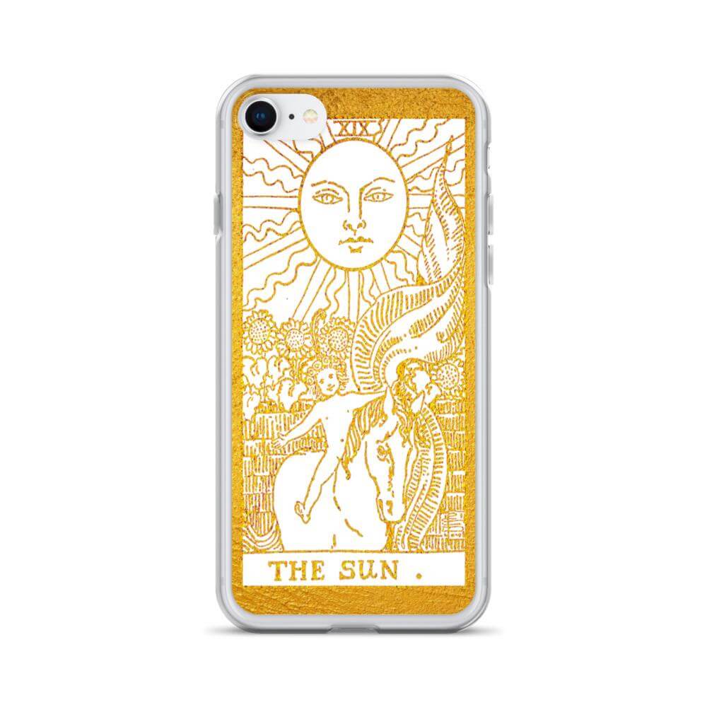 The Sun -  Tarot Card iPhone Case (Golden / White) - Image #12