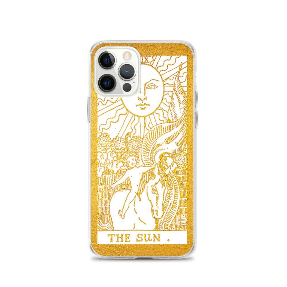 The Sun -  Tarot Card iPhone Case (Golden / White) - Image #15