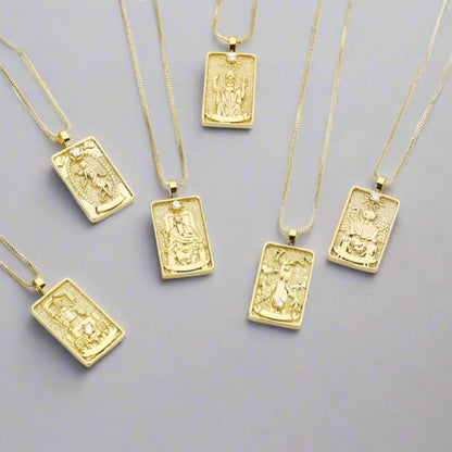 Tarot Necklace | Shiny Tarot Cards Pendant | Apollo Tarot