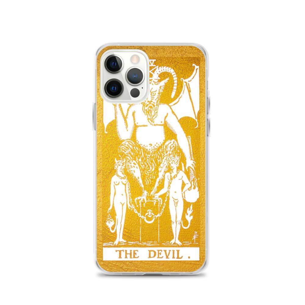 The Devil -  Tarot Card iPhone Case (Golden / White) - Image #15