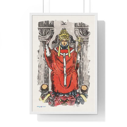 Watercolor of The Hierophant Tarot Card Framed Poster | Apollo Tarot