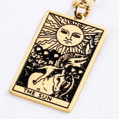 Sun Star Moon Necklaces | Tarot Card Charm Pendant | Statement Jewelry