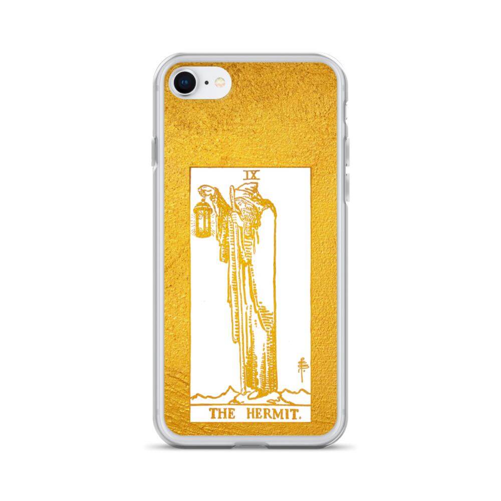 The Hermit -  Tarot Card iPhone Case (Golden / White) - Image #14