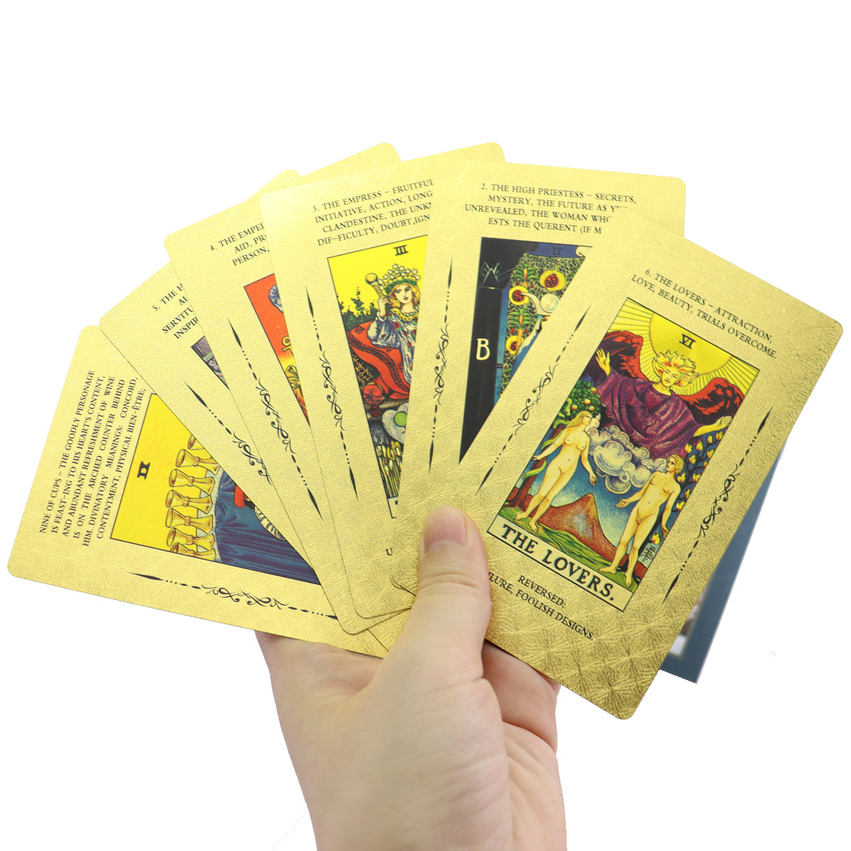 Beginner Tarot Deck With Meaning Keywords In Gold Foil Premium Tear-Resistant Cards | Divination Tarot Card Set With English Guidebook For Newbies | Apollo Tarot Shop
