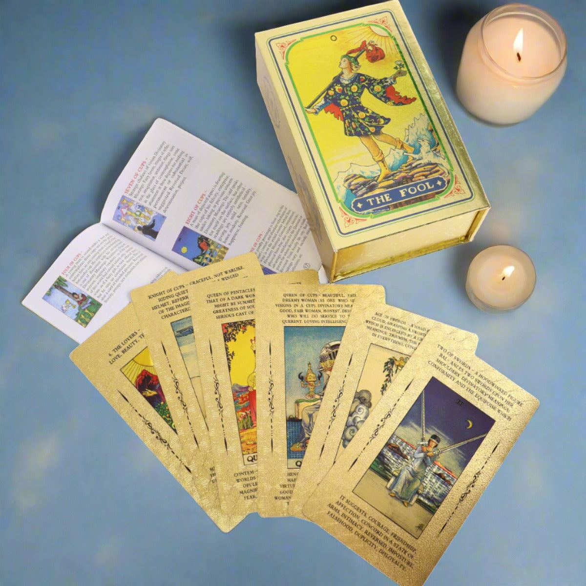 Beginner Gold Foil Tarot Deck Display