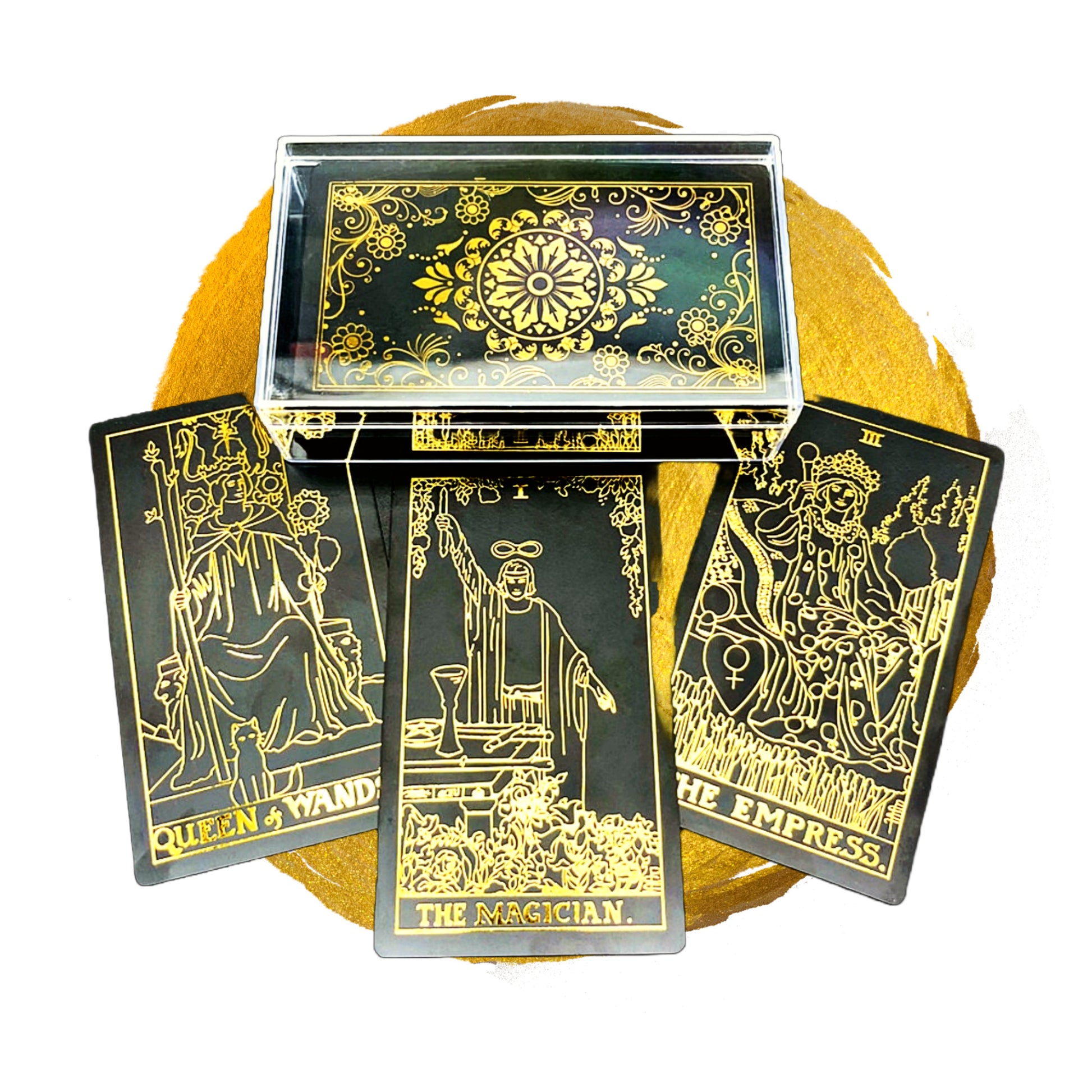 Gold Foil Tarot Cards Deck With English Guidebook In Premium Acrylic Gift Box | RWS-Inspired Plastic Card Oracle Divination Set | Apollo Tarot Shop