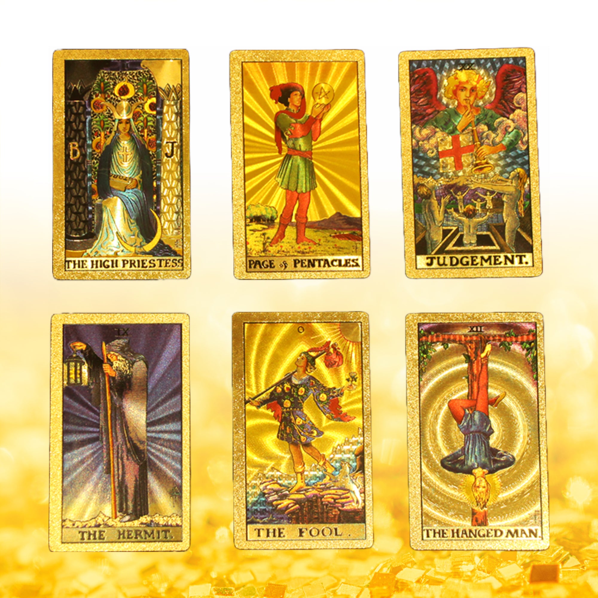 Gold Foil Tarot Cards Deck With English Guidebook In Premium Acrylic Gift Box