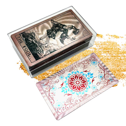 Gold Foil Tarot Cards Deck With English Guidebook In Premium Acrylic Gift Box | RWS-Inspired Plastic Card Oracle Divination Set | Apollo Tarot Shop