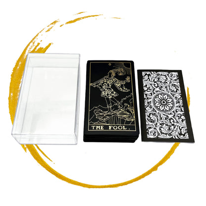 Gold Foil Tarot Cards Deck With English Guidebook In Premium Acrylic Gift Box | RWS-Inspired Plastic Card Oracle Divination Set | Apollo Tarot Shop