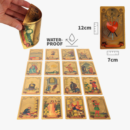 Gold Foil Tarot Cards Deck With English Guidebook In Premium Acrylic Gift Box