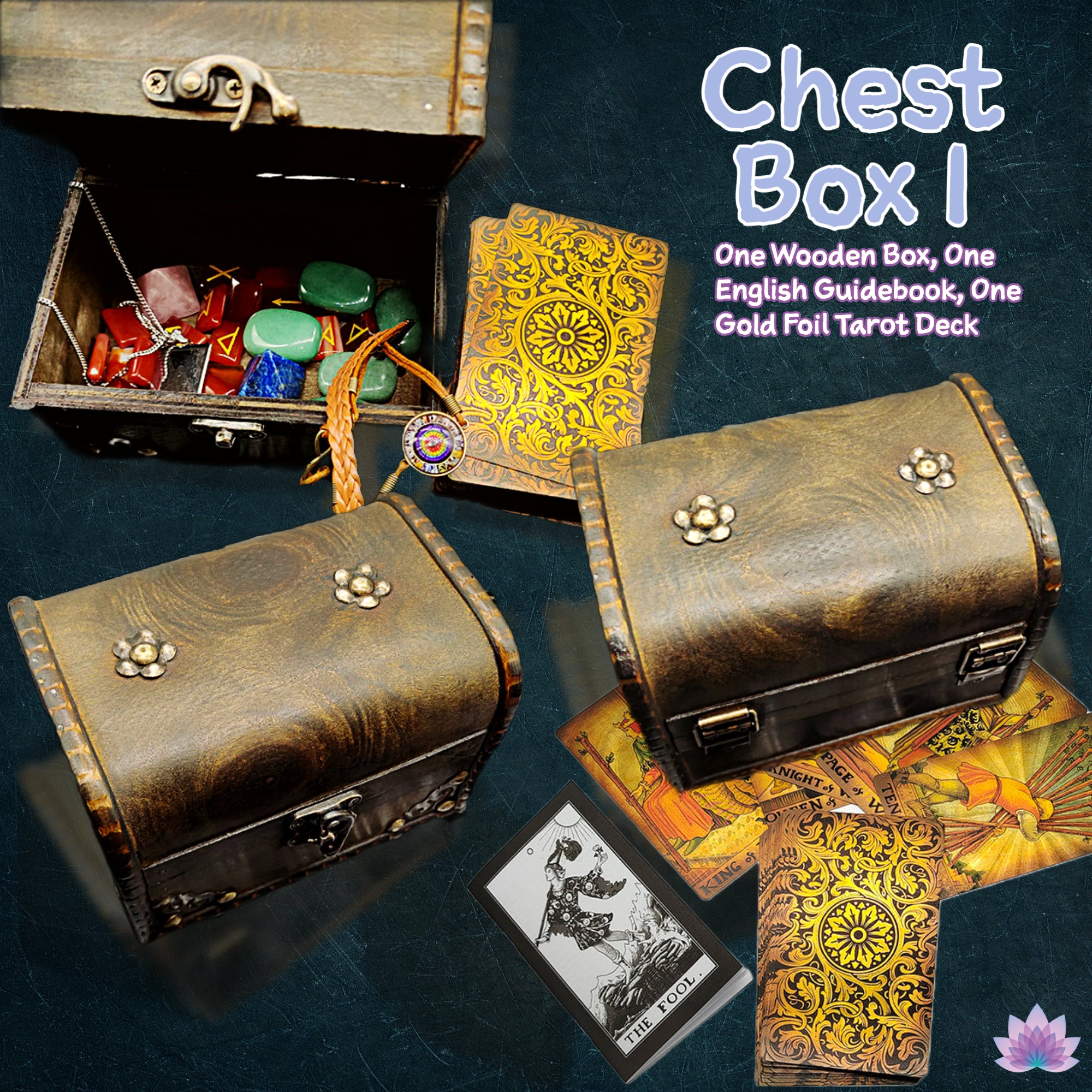 Gold Foil Tarot Deck In Chest Box + English Guidebook | Apollo Tarot Shop