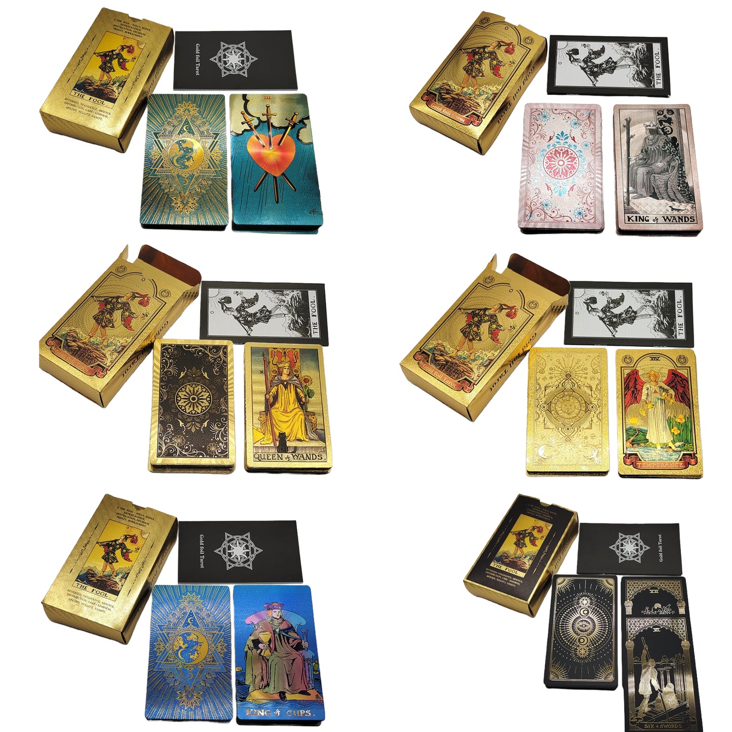 Gold Foil Tarot Deck | Premium Plastic Cards In Economic Tuck Box With English Guidebook For Beginner Divination Readers