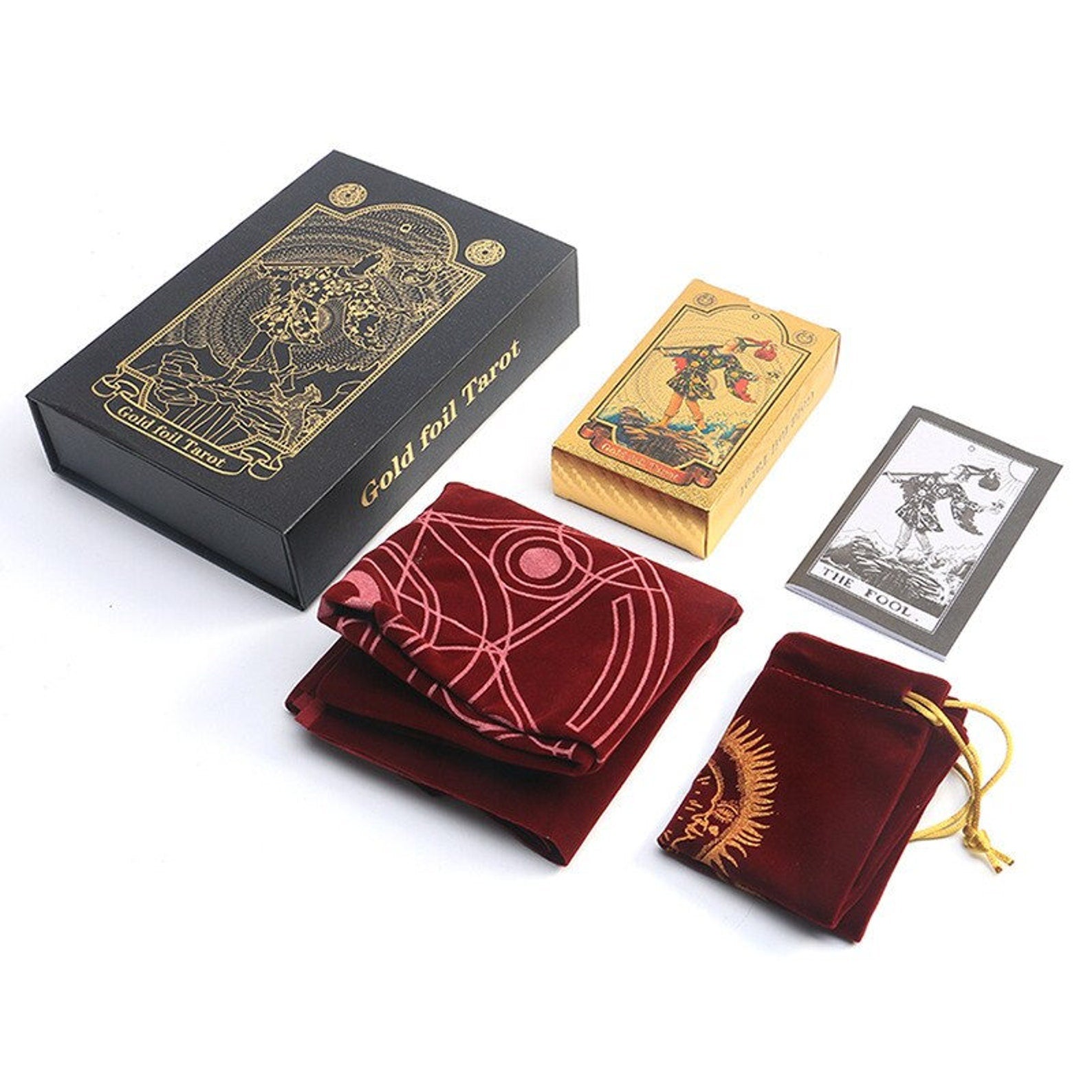 Gold Foil Rider-Waite Tarot Deck Gift Box With Guidebook For Beginners | Premium Cards