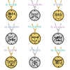 Load image into Gallery viewer, Silver Pendant Necklace With Seals Of The 72 Spirits In The Lesser Key of Solomon (Sigils 61-72) | Apollo Tarot Jewelry Shop