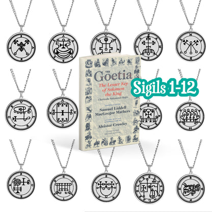 Silver Necklace Of Demon Sigil From The Lesser Key Of Solomon | Goetia Magick Pendants (Sigils 1-12) | Apollo Tarot Jewelry Shop