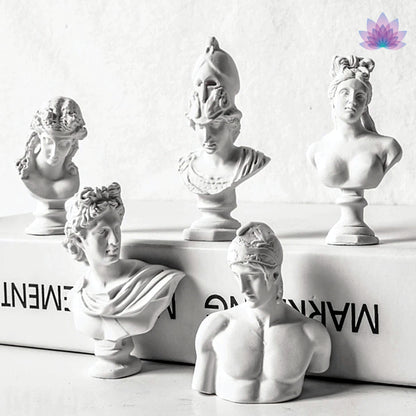 Small Greek Mythology Resin Bust Statues Of Gods And Goddesses Apollo, Athena, Aphrodite, Hermes & Ares | Deity Worship Altar Statue For Pagan Witchcraft Rituals | Drawing Practice Sculpture Props | Apollo Tarot Shop