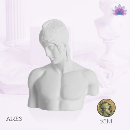 Small Greek Mythology Resin Bust Statues Of Gods And Goddesses Apollo, Athena, Aphrodite, Hermes & Ares | Deity Worship Altar Statue For Pagan Witchcraft Rituals | Drawing Practice Sculpture Props | Apollo Tarot Shop