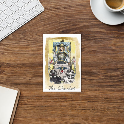 Greeting Card Of The Chariot Tarot Card For Encouraging And Support