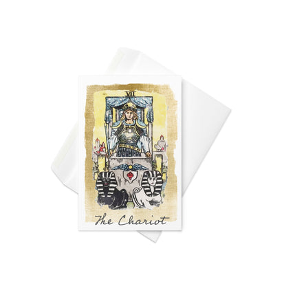 Greeting Card Of The Chariot Tarot Card For Encouraging And Support