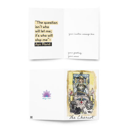 Greeting Card Of The Chariot Tarot Card For Encouraging And Support