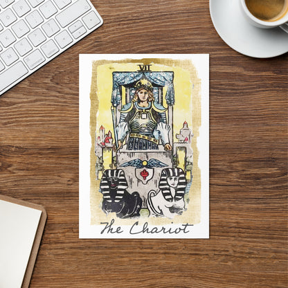 Greeting Card Of The Chariot Tarot Card For Encouraging And Support