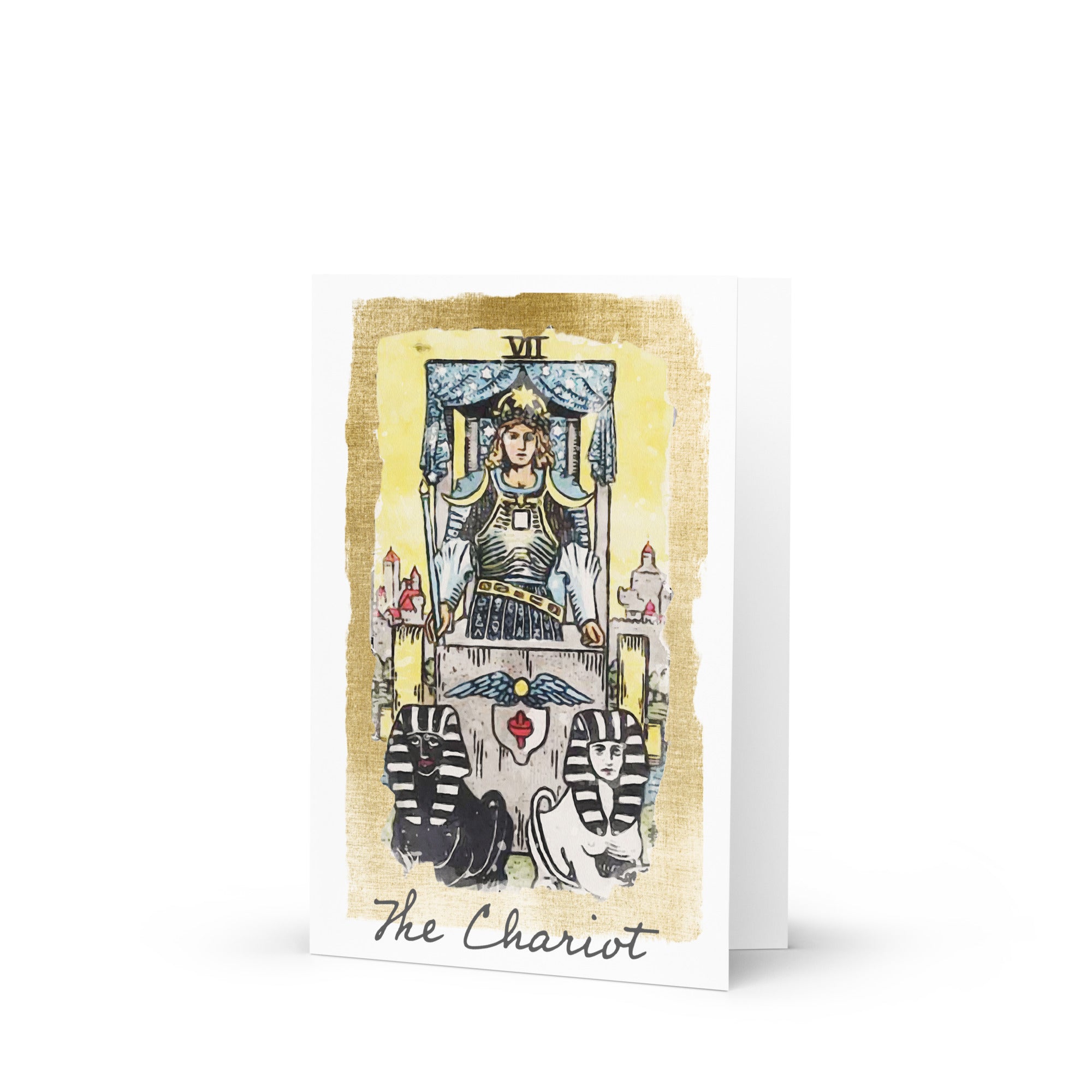 Greeting Card Of The Chariot Tarot Card For Encouraging And Support