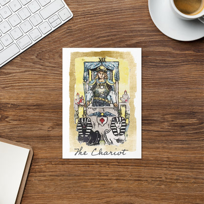 Greeting Card Of The Chariot Tarot Card For Encouraging And Support