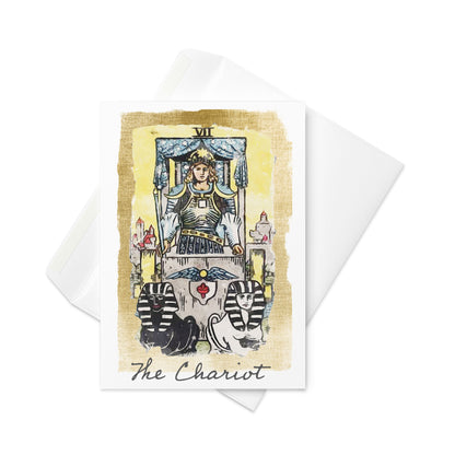 Greeting Card Of The Chariot Tarot Card For Encouraging And Support