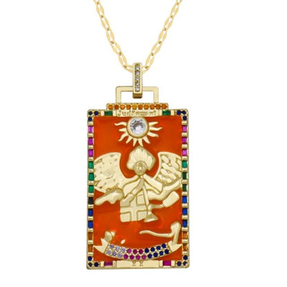 Tarot Necklace | Enamel Major Arcana Card Pendant | Apollo Tarot