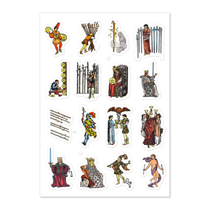 Mixed Tarot Cards Characters & Symbols Sticker Sheet | Apollo Tarot